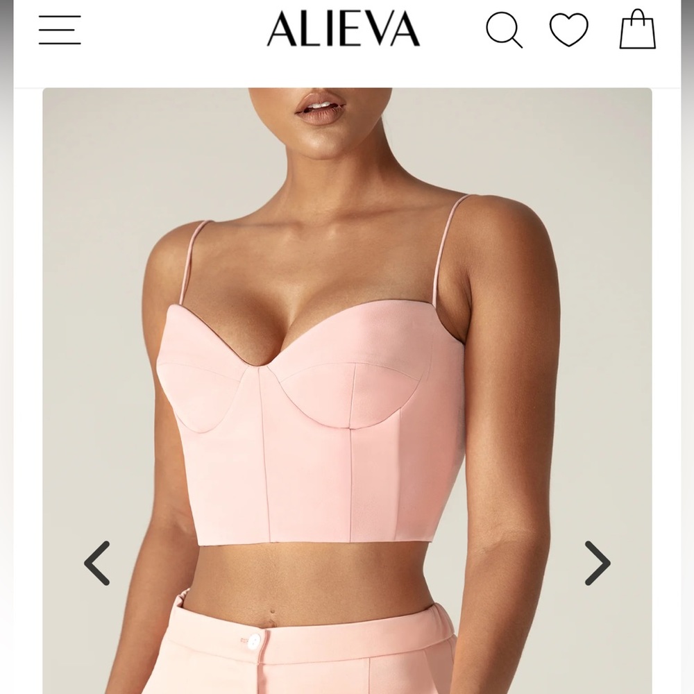 Alieva Carla structure Crop Top, soft pink, size small - Picture 3 of 15